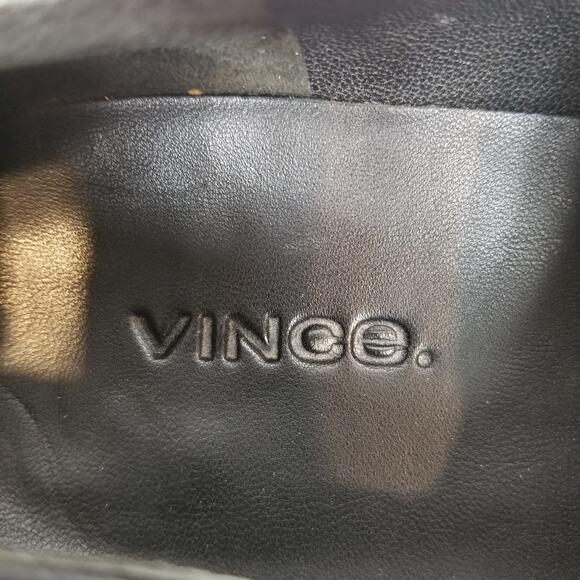 Vince Saxon Women's Stretch Leather Platform Sneaker Black White Casual Size 8 - Picture 6 of 9